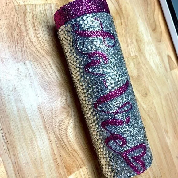 Personalized bling straw cup