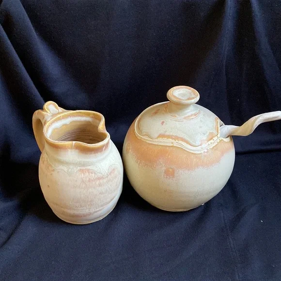 Page Pottery Creamer and Sugar Bowl & Spoon