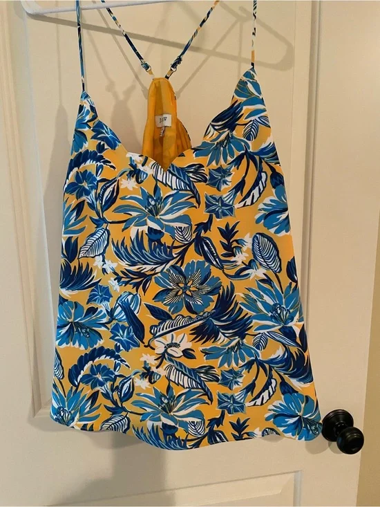 J. Crew Yellow Floral-Print Cami