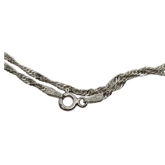 925 Sterling Silver‎ Singapore Twisted Chain Necklace 22 Inch Made in Italy