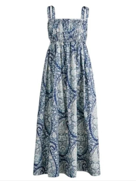 J. Crew Cotton Paisley Maxi Dress