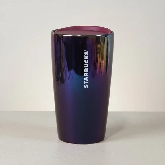 Starbucks 2020 Aurora Rainbow Oil Slick Iridescent 12oz Ceramic Tumbler