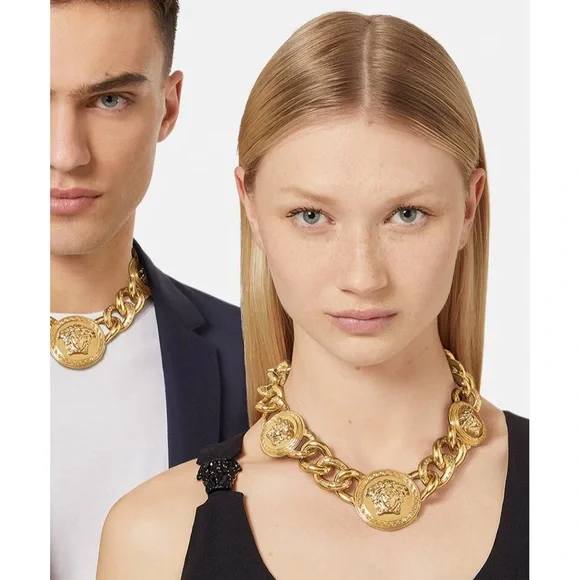 Versace 18k gold plated Medusa‎ chain necklace