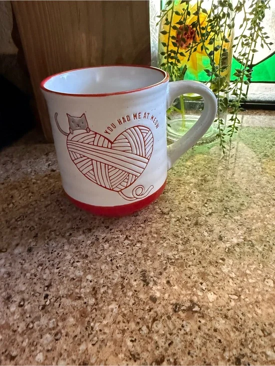 Sheffield Home “You Had Me at Meow” Cat Mug – Red & White
