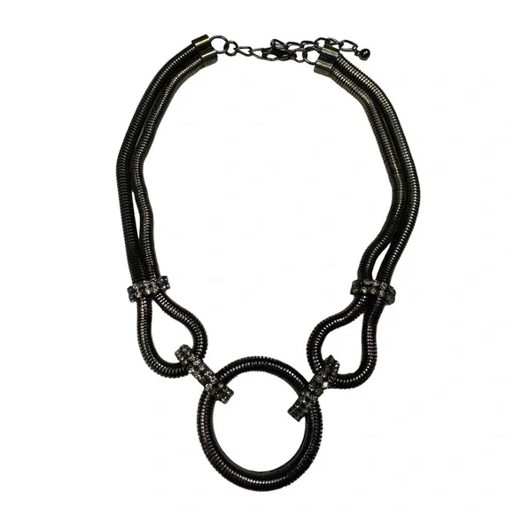 Bronze Metallic Chunky Circle Necklace