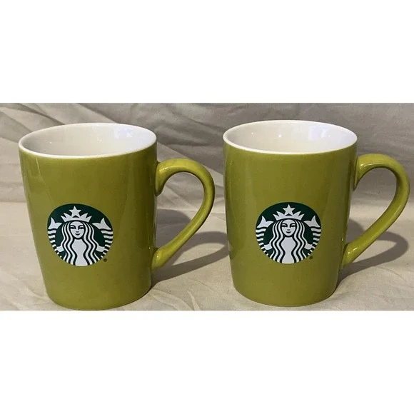 Starbucks Set Of 2 Coffee Cups 10oz‎ In Great Green Color