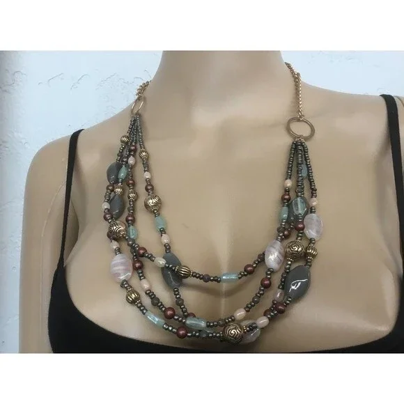 Multi Strand Glass Bead Necklace