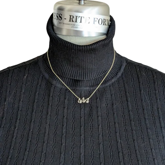 Angel Number Silver Necklace 444