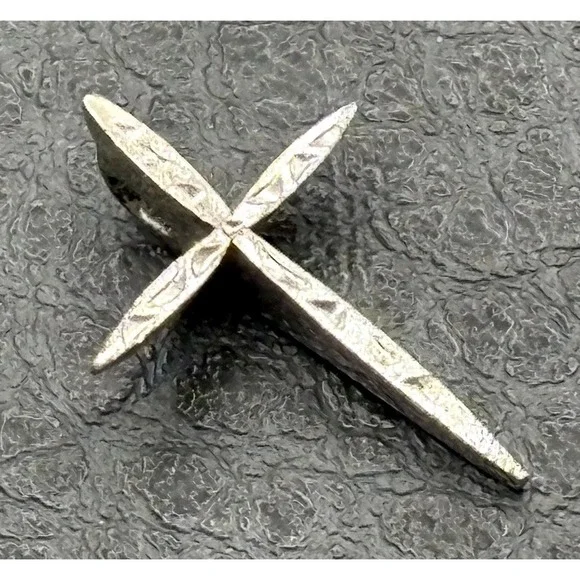 Sterling Silver Cross Etched Dainty Pendant Religious Christian Jewelry Charm