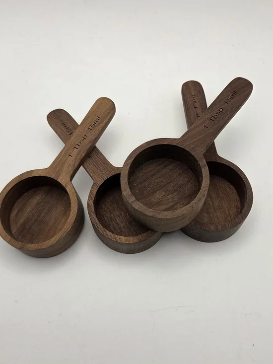 4 Pcs Coffee Wooden Scoop for Canisters Jars 15ml 1 Tablespoon Small Coffee