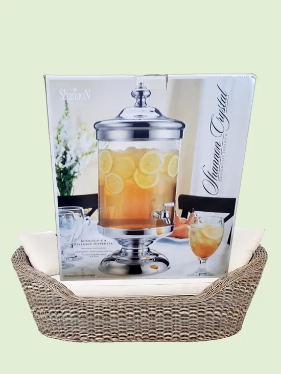 Shannon Crystal Designs |Mouth Hand Blown Glass | BEVERAGE DISPENSER 2.5 Gal NEW