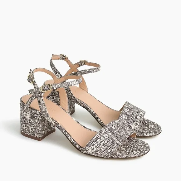 NWT‎ J.Crew Women's Strappy Leather Block-Heel Sandals