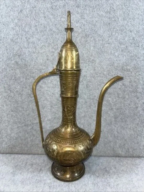 Vintage Brass Etched India Teapot 11