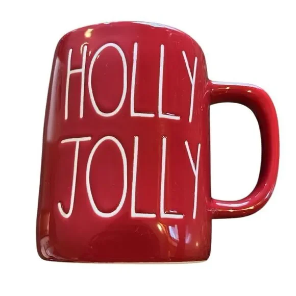 NEW Rae Dunn Red 'Holly Jolly' Coffee Cup
