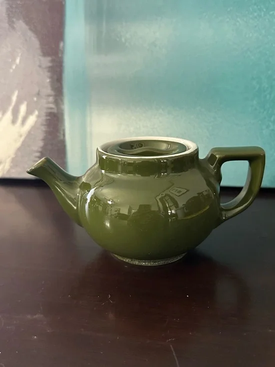 Olive Green Ceramic mini Teapot