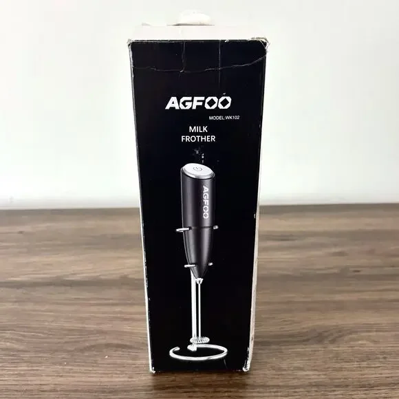 AGFOO Handheld Milk Frother - Model WK102 - Black Silver