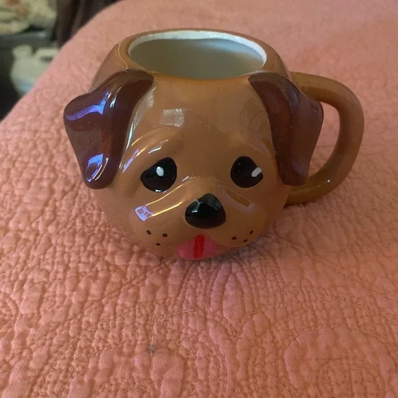 Brown Dog Face Ceramic Mug, coffee cup