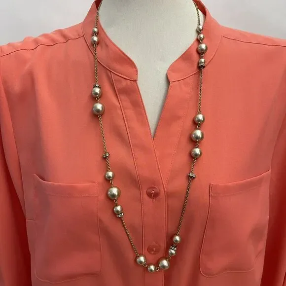 J.‎ Crew Champagne Beads Beaded Gold-tone Chains Women's Fashion Necklace