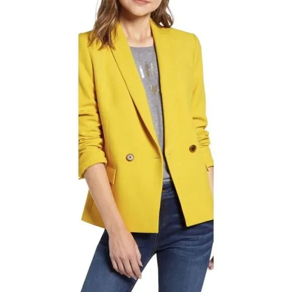 J.CREW Dover Double-Breasted Blazer in Rich Gold - Women's Size 2 J7761 NWT