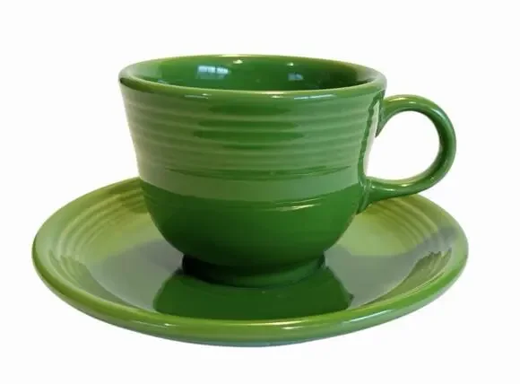 Vtg Fiestaware Fiesta HLC USA Shamrock Green Tea/Coffee Cup & Saucer Set