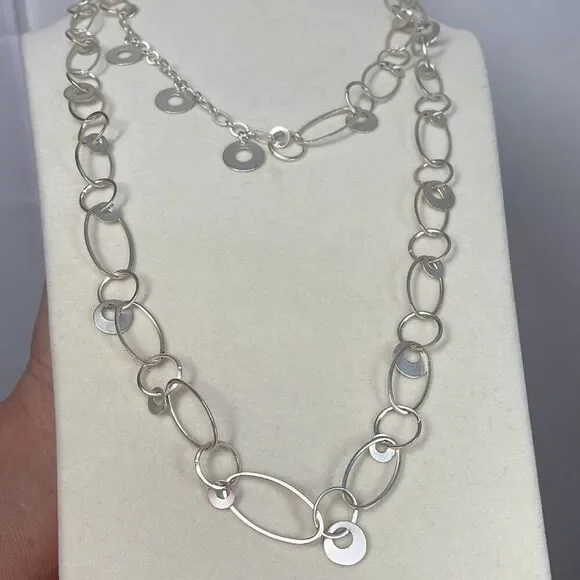 Silver double chain necklace by Premier Designs