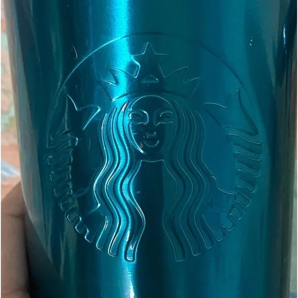 Starbucks Teal Metal Tumbler