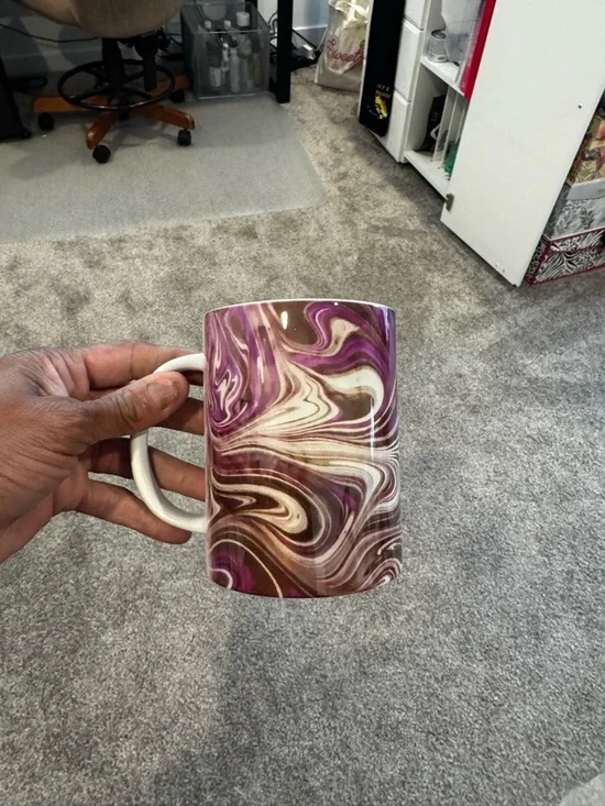 Marbled Purple & Brown Ceramic Coffee Mug
