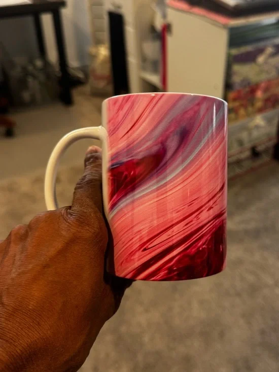 Swirled Pink Ceramic Coffee Mug