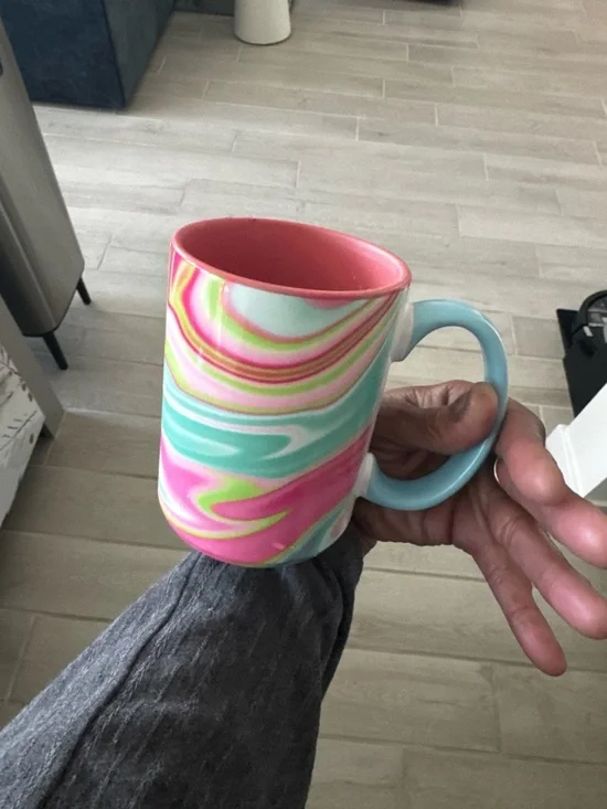 Colorful Swirl Ceramic Mug - Pink, Aqua & Lime