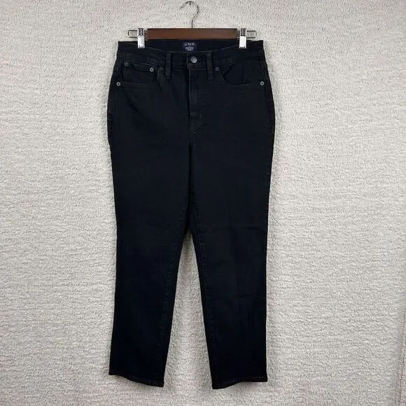 J. Crew Essential Straight Jeans Womens 28 Black Casual Cotton Straight Workwear