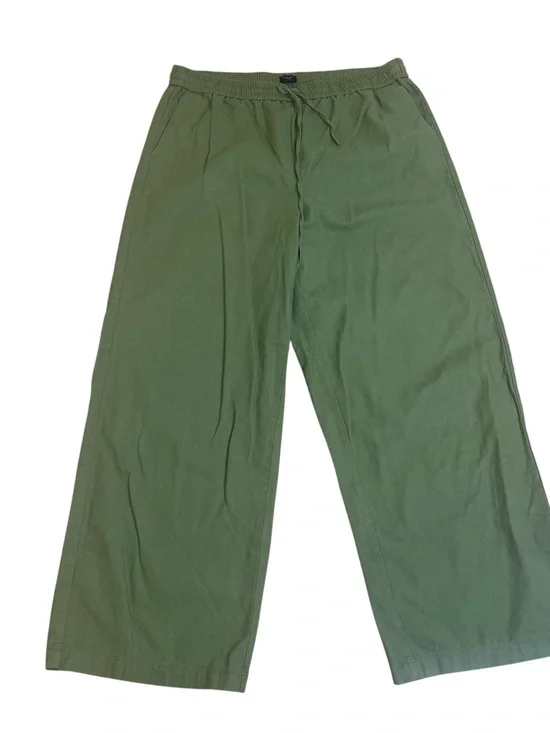 J. Crew Olive Green Wide-Leg Drawstring  Pants Sz 12