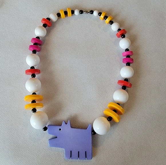 Vintage Colorful Chunky Bead Statement Necklace