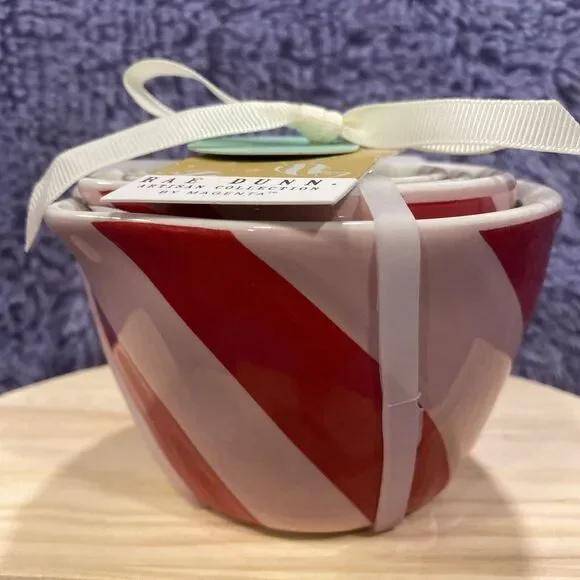 RARE 2024 Rae Dunn‎ Pink Candy Cane Christmas Measuring Cups, NEW!