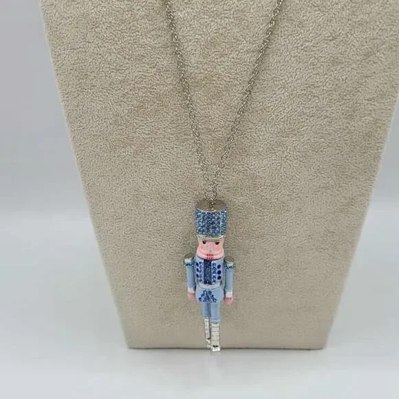 Betsey Johnson Blue Nutcracker Pendant NEW NWT