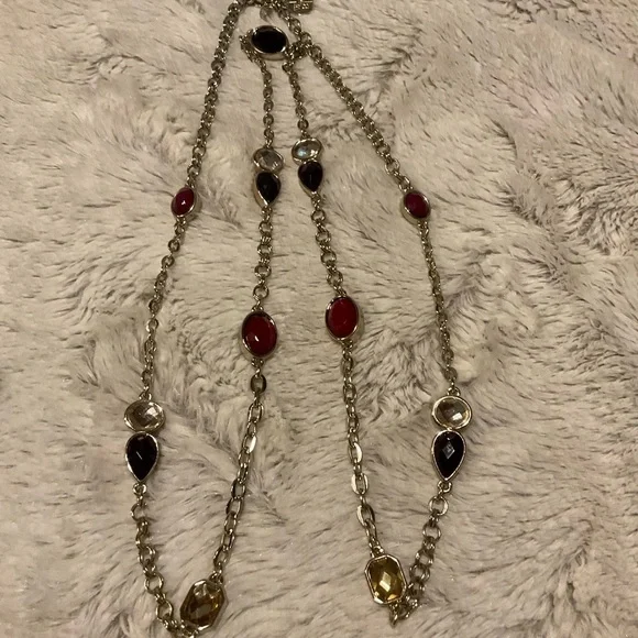 WHITE House Black Market Multi Stone Necklace