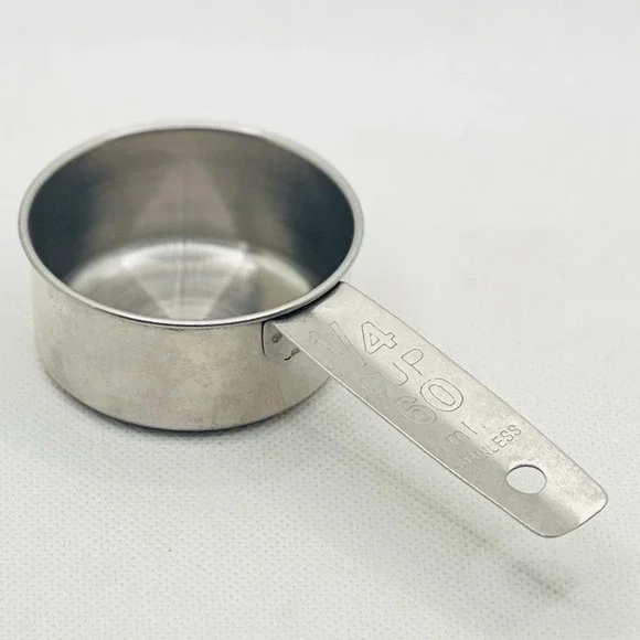 Vintage‎ Stainless Steel Measuring Cup Replacement 1/4 Cup Retro MCM Quarter Cup