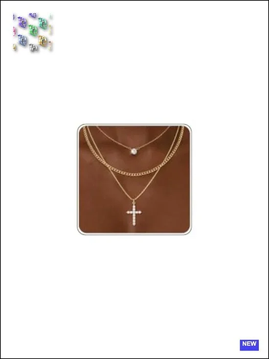 14K Gold Plated Layered Necklace Set 3 Chains Dainty Non Tarnish Gift