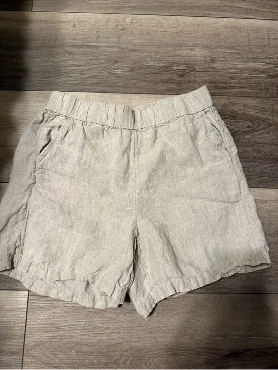 J. Crew Natural Linen-Blend Women's Relaxed Shorts - Linen Shorts