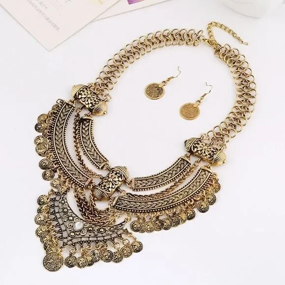 VINTAGE ETHNIC MAXI STATEMENT Necklace