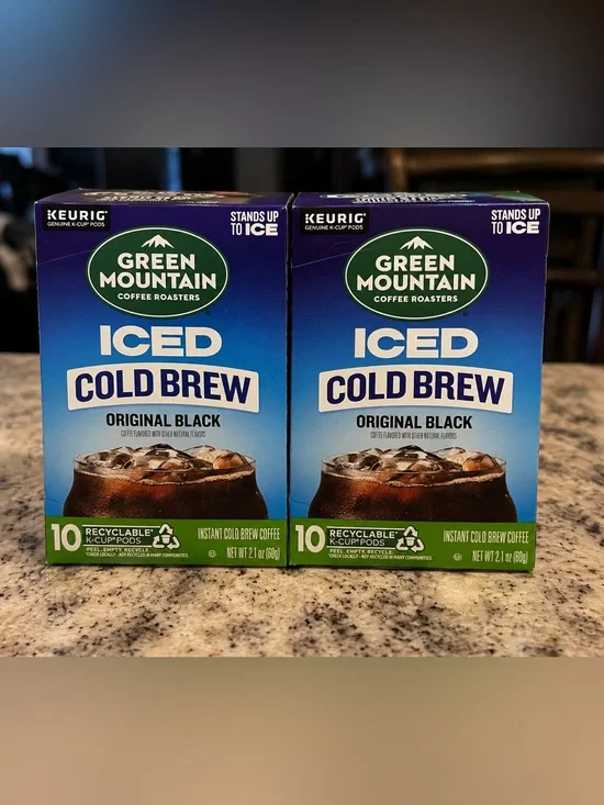 2pack 20pods Keurig Green Mountain Iced Cold Brew Original Black K-Cup Pods