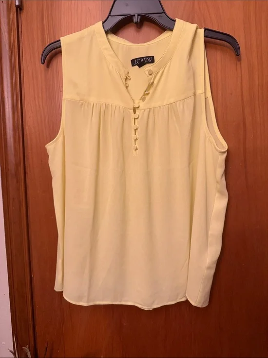J. Crew Pale Yellow Sleeveless Button-Front Camisole