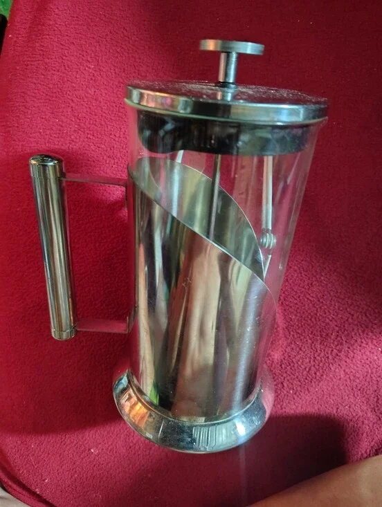 Stainless Steel French Press Coffee Maker - Polished Silver