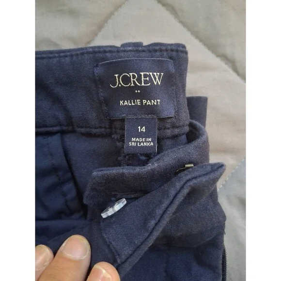 J.CREW Women's Pants Navy Blue Natalia Size 14 Regular
