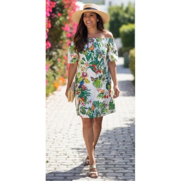 J. Crew Ratti into the Wild Off-Shoulder Dress