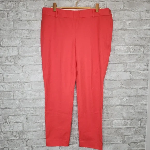 J. Crew Ankle Pants Orange Coral Stretch Cotton Professional 10