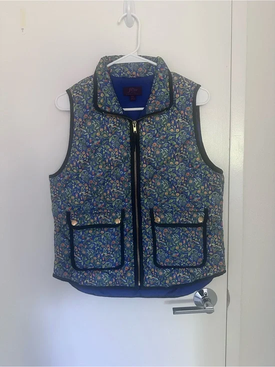 J.Crew Liberty Fabric Floral Down Puffer Vest Women’s Size M