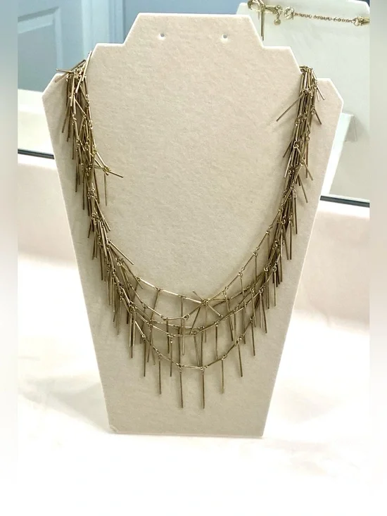 J. Crew Gold Multi-Strand Dangling Bar Necklace