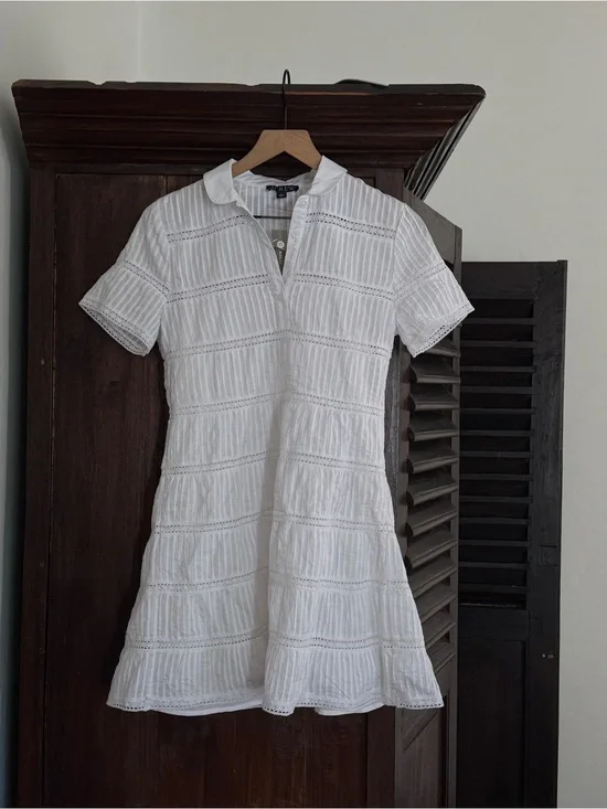White Eyelet Polo Dress - Jcrew new