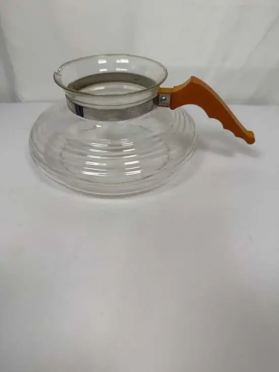 Vintage Filtron Ribbed Glass Coffee Carafe with Bakelite Handle