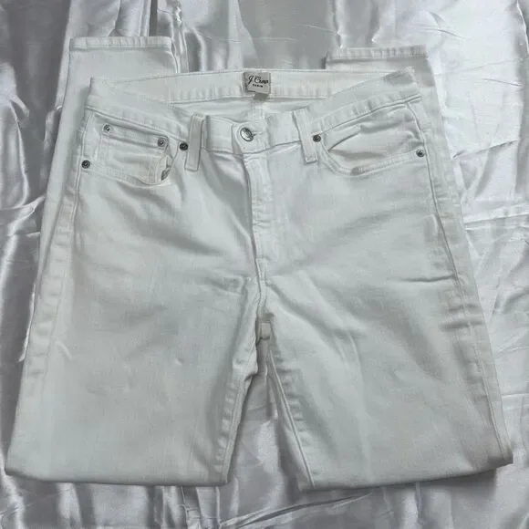 J. Crew Women’s Slim White Jeans. Size 30. Cool Look!  Nice Condition!